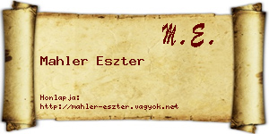 Mahler Eszter névjegykártya