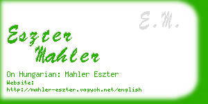 eszter mahler business card